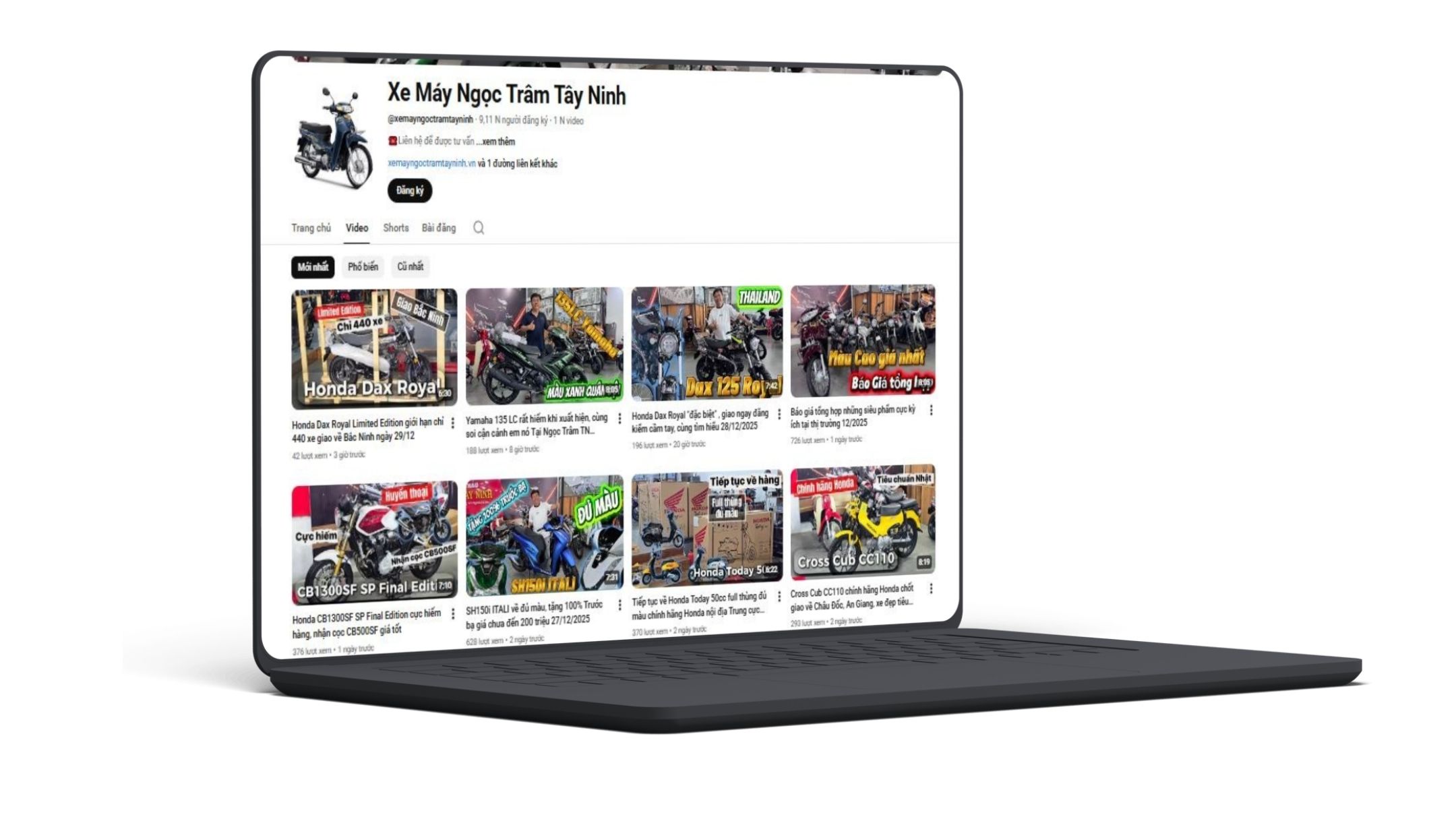 Kenh YouTube Xe May Ngoc Tram Tay Ninh – Diem den uy tin cho khach hang dam me xe nhap khau tai Tay Ninh va toan quoc