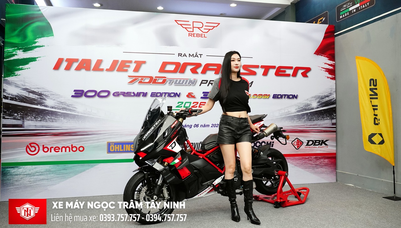 Ngọc Trâm Tây Ninh chính thức phân phối Italjet Dragster 700 Twin Premium Edition – siêu phẩm 700cc giới hạn chỉ 25 xe tại Việt Nam năm 2026 14 Italjet Dragster 700 Twin Premium Edition Xe May Ngoc Tram Tay Ninh 23