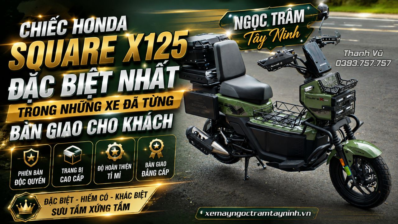 Honda Square X125 “độc bản” tại Ngọc Trâm Tây Ninh: Lắp combo 8 món phụ kiện, sẵn sàng đi camping 22 Honda Square X125 “độc bản” tại Ngọc Trâm Tây Ninh